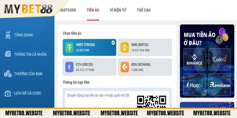 Nạp tiền Mybet88 là một quy trình đơn giản nhưng rất quan trọng