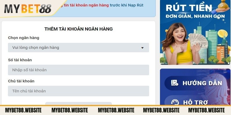 Chia sẻ cách rút tiền Mybet88 đơn giản và chính xác